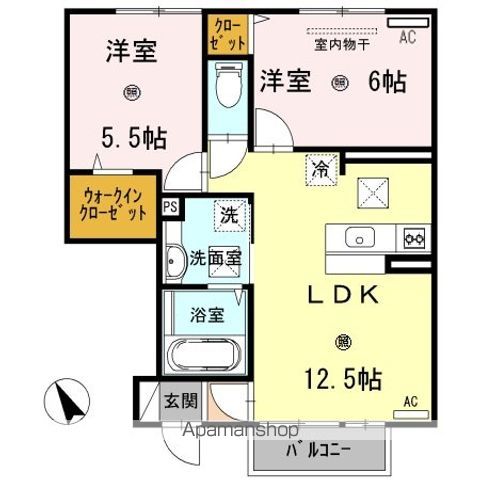 和歌山市古屋のアパートの間取り