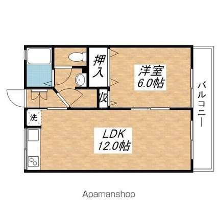 シュペリュール[1LDK/41.31m2]の間取図