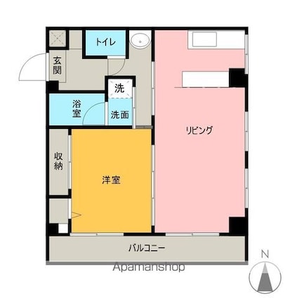 愛知県半田市雁宿町３丁目[1LDK/42.58m2]の間取図