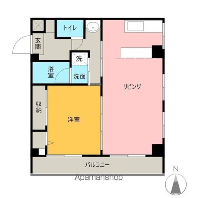 Ａ＆Ｓ　Ｋａｔｏ　Ｋ－Ⅰ　Ｂ棟[1LDK/42.58m2]の間取図