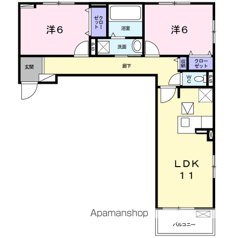 松戸市常盤平のアパートの間取り