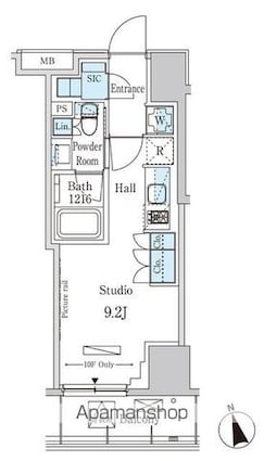 パークアクシス南青山七丁目[1R/25.67m2]の間取図