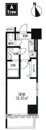 Ｔ．Ｐ．Ｃレジデンス府中[1K/26.24m2]の間取図