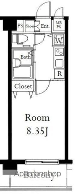 東京都世田谷区用賀１丁目[1K/25.6m2]の間取図