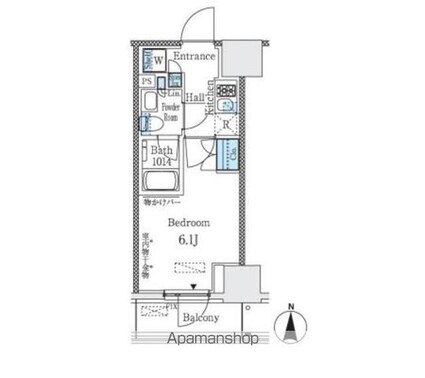 パークキューブ大井町レジデンス[1K/20.01m2]の間取図