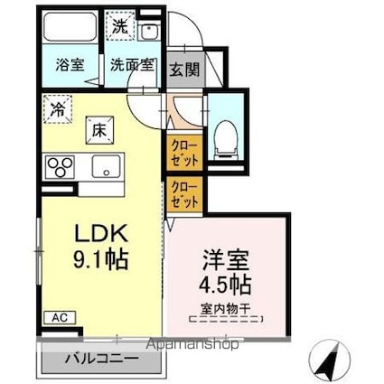 コーポ藤原ＶＩ[1LDK/33.24m2]の間取図