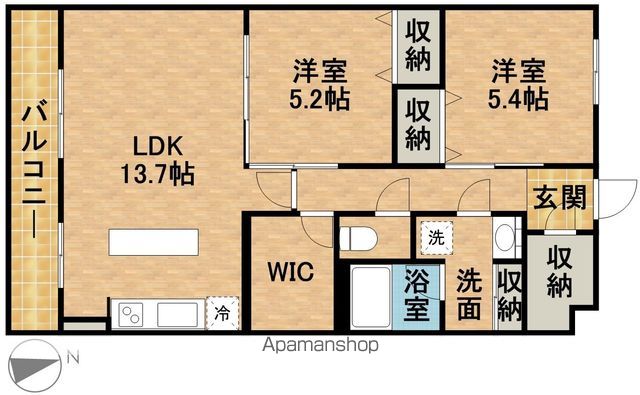 東海道本線 浜松駅 徒歩25分 5階建 築8年の間取り写真