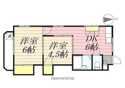 フレンドリープラザⅡ[2DK/33.12m2]の間取図