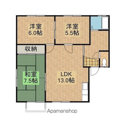 アピオン前九年[3LDK/62.77m2]の間取図
