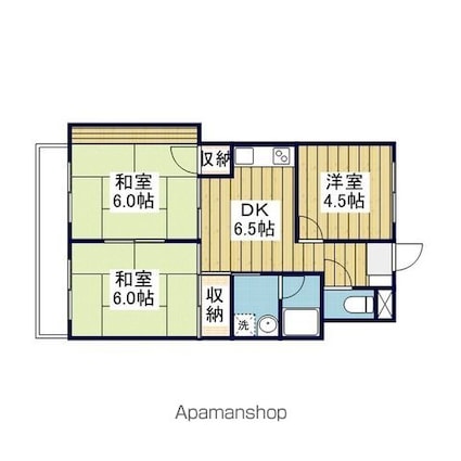 徳和マンション[3DK/50.22m2]の間取図