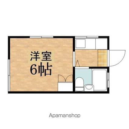 ラフェスタ程久保[1R/14.85m2]の間取図