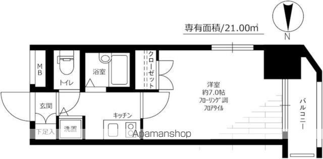 ガーラ・シティ亀戸[1K/21m2]の間取図