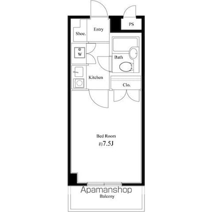アーバン赤堤[1K/22.75m2]の間取図