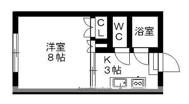 ウエストサイドハイツ１[1K/23.96m2]の間取図