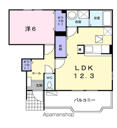 マウントリヴァⅤ[1LDK/45.99m2]の間取図