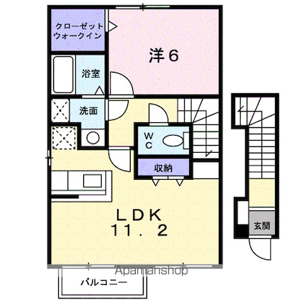 ウィッシュⅡ[1LDK/46.28m2]の間取図
