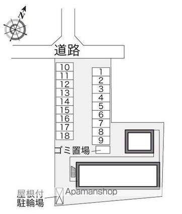 レオパレススマイルコーポ[1K/23.18m2]の配置図