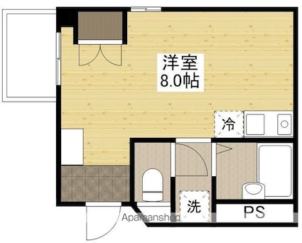 ベルクール桂[1R/19m2]の間取図