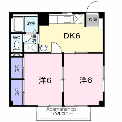 メゾンコンフォールⅡ[2DK/40.57m2]の間取図