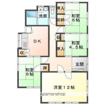 山本貸家[4DK/94.52m2]の間取図