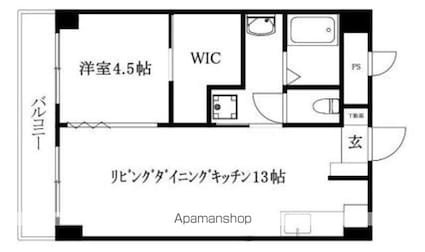 メゾンドール勝山[1LDK/39.95m2]の間取図