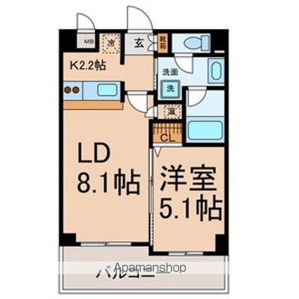 ＦＳ．幅下[1LDK/37.5m2]の間取図