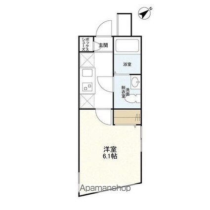 ウェルスクエアイズム渋谷本町[1K/20.44m2]の間取図