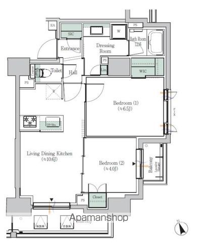 ＯＮＥ　ＲＯＯＦ　ＲＥＳＩＤＥＮＣＥ　ＡＳＡＫＵＳＡＢＡＳＨＩ（の間取り