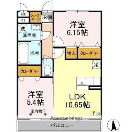 テラスガーデン[2LDK/52.11m2]の間取図