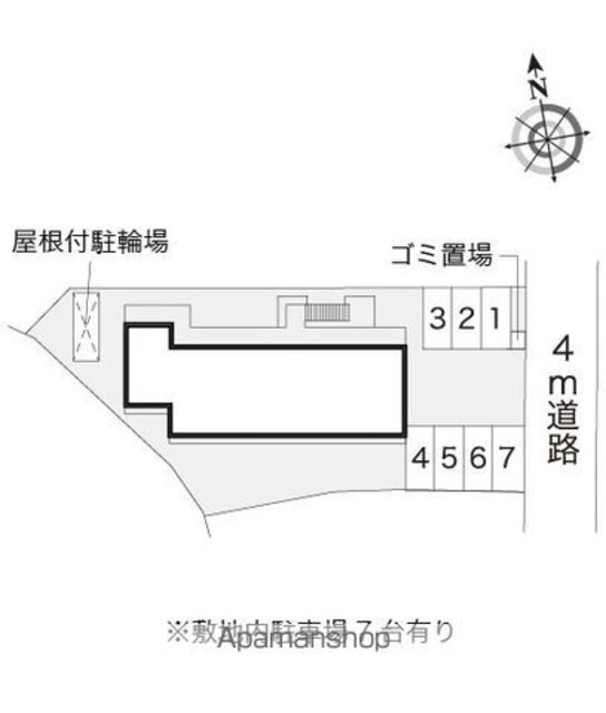 レオパレスプリート[1K/23.18m2]の配置図