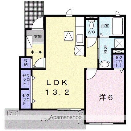 和歌山県御坊市島[1LDK/46.03m2]の間取図