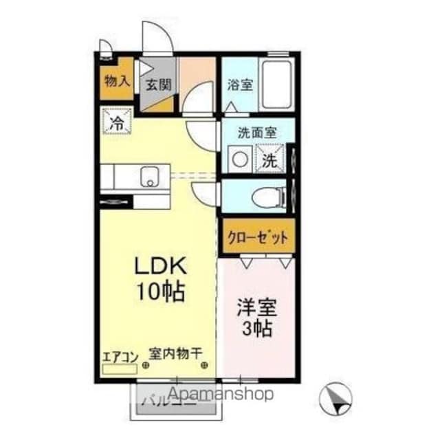 ヴィラ・グリーン[1LDK/33.39m2]の間取図