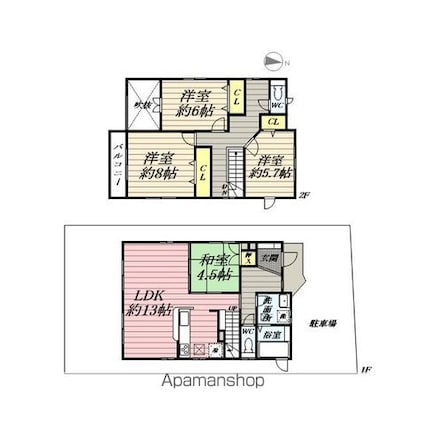 錦町１丁目戸建[4LDK/110.2m2]の間取図