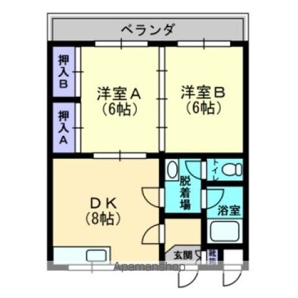 ヨシミマンション[2DK/43.2m2]の間取図