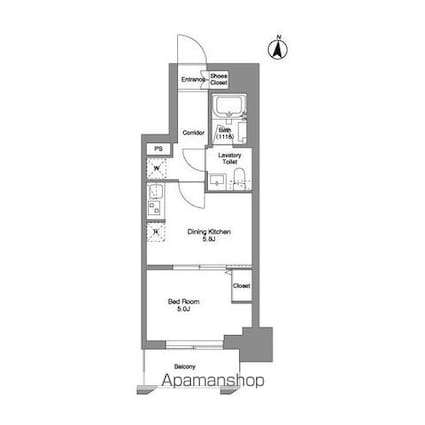 クラリティア綾瀬[1DK/30.33m2]の間取図
