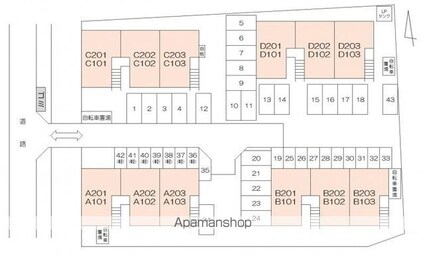 ガーデンプレイス香西Ｂ・Ｄ[3DK/55.8m2]の配置図