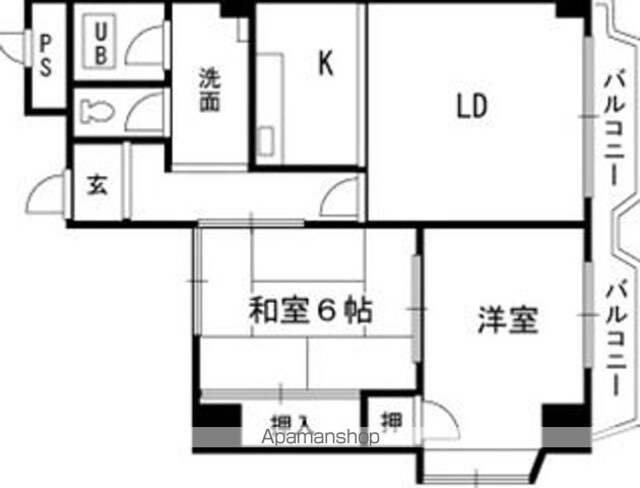 和歌山県和歌山市十三番丁[2LDK/54.04m2]の間取図