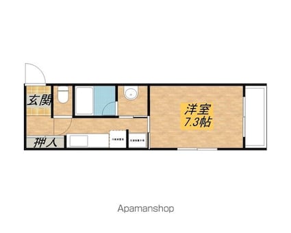 レジデンス北川[1K/27.9m2]の間取図