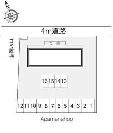 レオパレスプレミール[1K/19.87m2]の配置図