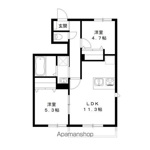 【メゾン　ド　パルフェ　ＡＢＣ棟の間取り】