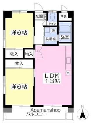 サンシャイン緑町[2LDK/60.45m2]の間取図
