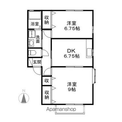 トキワハイツ稲里　Ｂ[2DK/53.76m2]の間取図