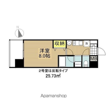 愛知県名古屋市中区橘１丁目[1K/25.73m2]の間取図