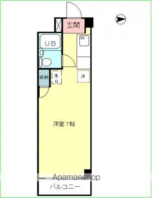 メゾン山下[1R/21m2]の間取図