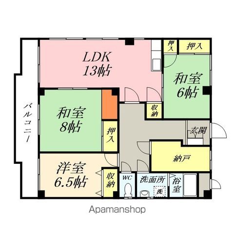 フラット新屋敷の間取り写真