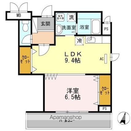 Ｐｅｒｌａ[1LDK/42.72m2]の間取図