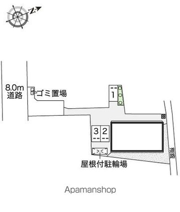 レオネクスト翼Ⅱ[1K/27.7m2]の配置図