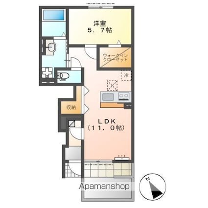 ロイヤルⅠ[1LDK/43.23m2]の間取図
