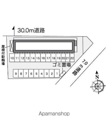 レオパレスゴルトキャニョン[1K/21.81m2]の配置図