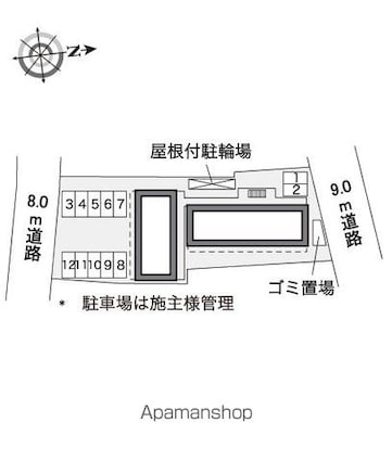 レオパレス浄心[1K/19.87m2]の配置図